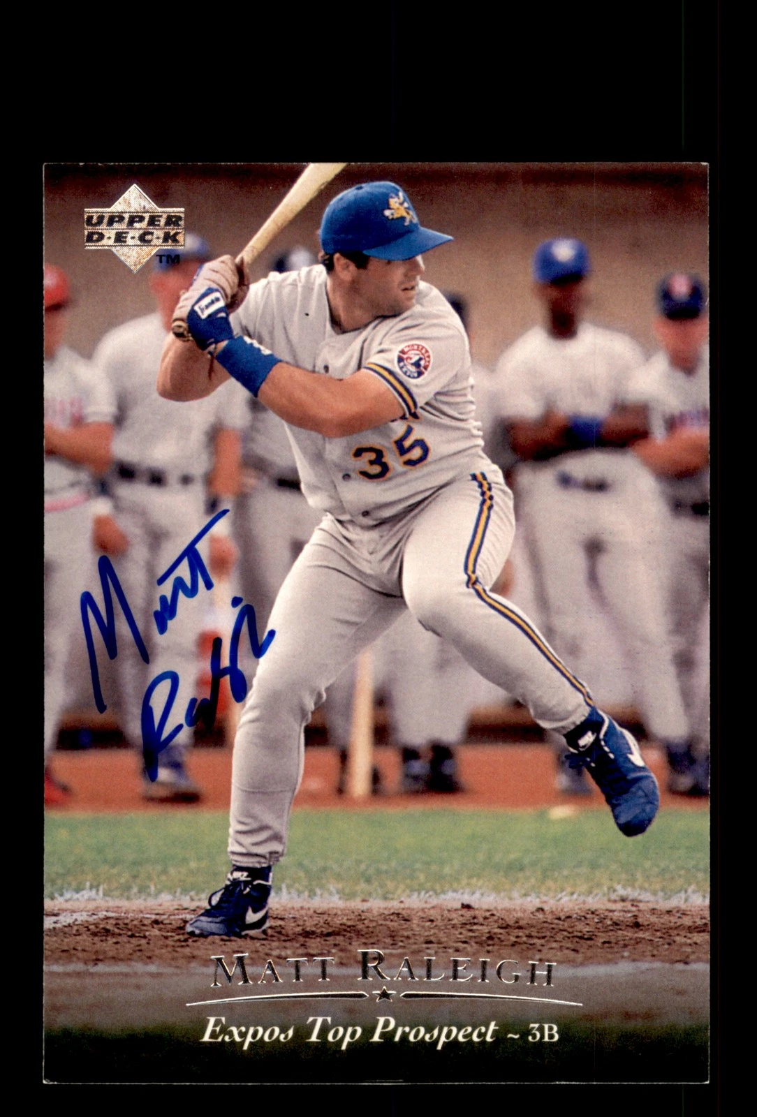 Signed Baseball Card Auto Matt Raleigh 1995 Upper Deck Minor League #210