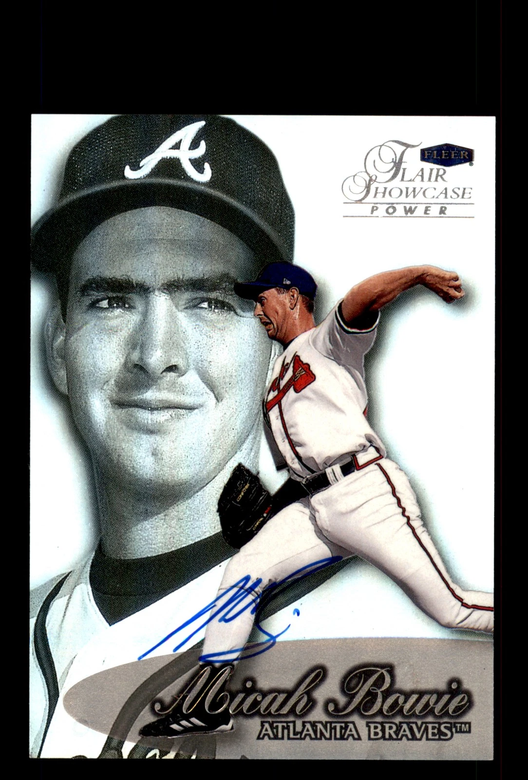 Signed Baseball Card Auto Micah Bowie 1999 Flair Showcase #18 Atlanta Braves