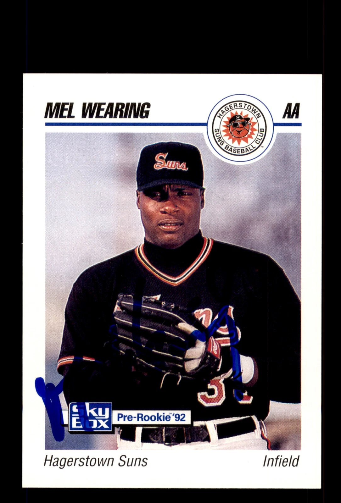 Signed Baseball Card Auto Mel Wearing 1992 SkyBox Team Sets AA #270 Suns