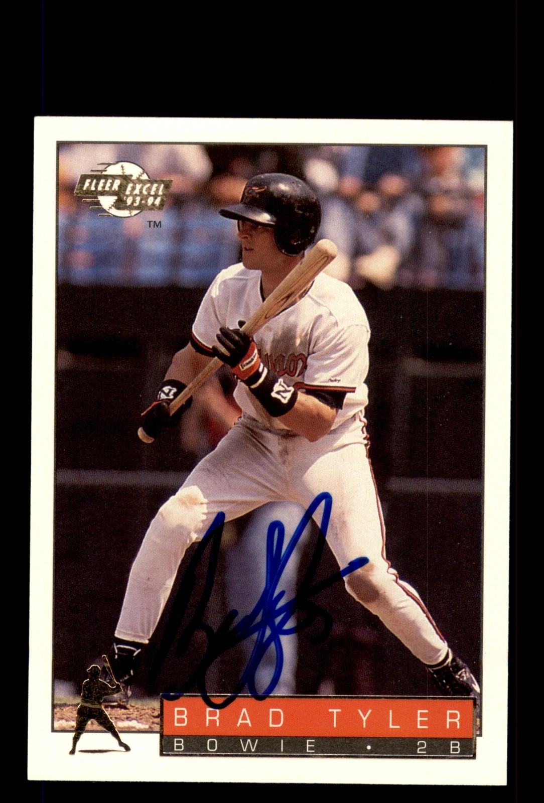 Signed Baseball Card Auto Brad Tyler 1993-94 Fleer Excel #16 Bowie Baysox
