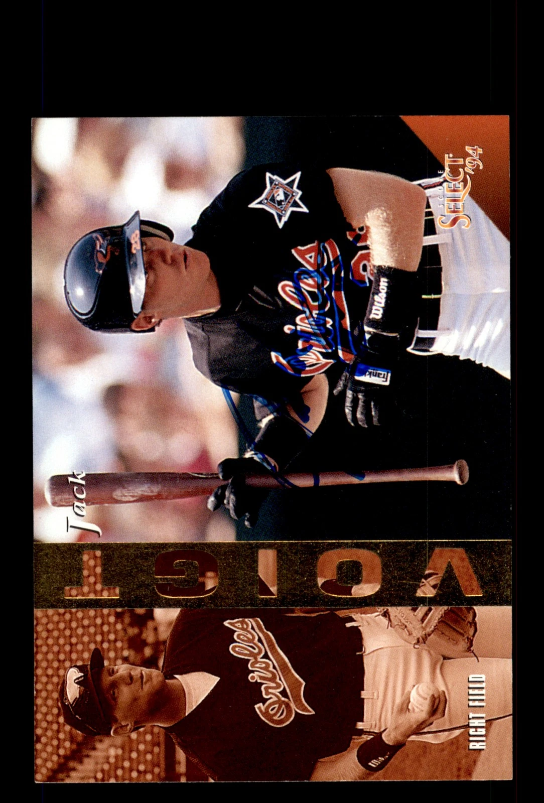 Signed Baseball Card Auto Jack Voigt 1994 Select #105 Baltimore Orioles