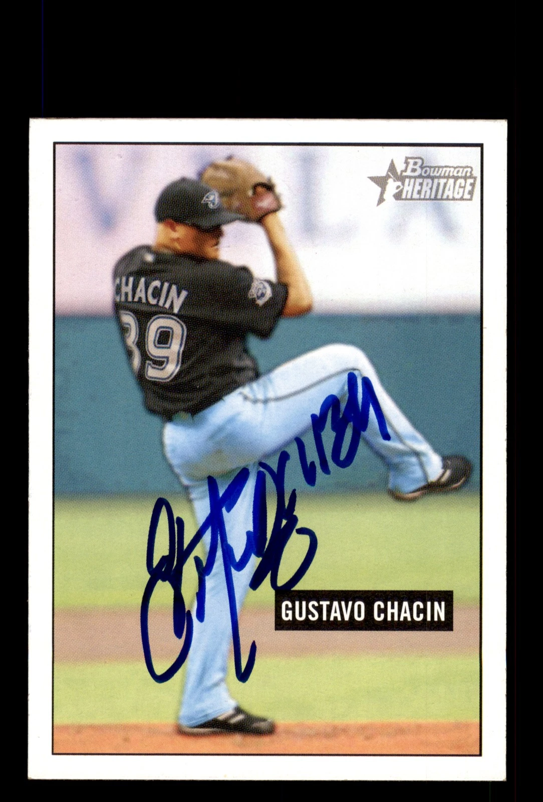 Signed Baseball Card Auto Gustavo Chacin 2005 Bowman Heritage #134 Blue Jays