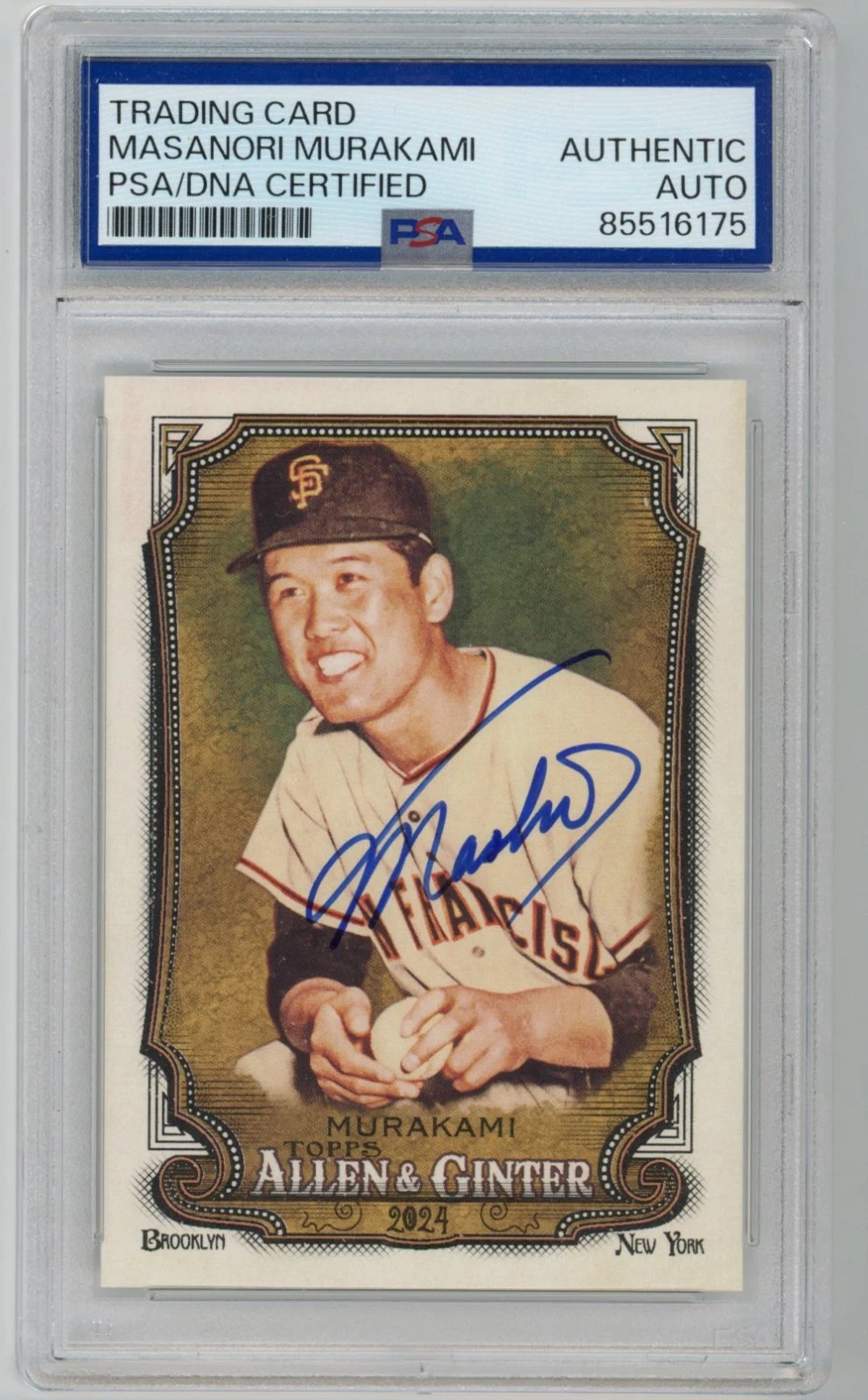 MASANORI MURAKAMI SIGNED BASEBALL CARD AUTO 2024 ALLEN & GINTER JAPAN PSA/DNA