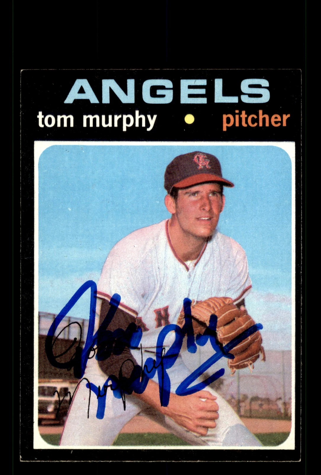 Signed Baseball Card Auto Tom Murphy 1971 Topps #401 California Angels