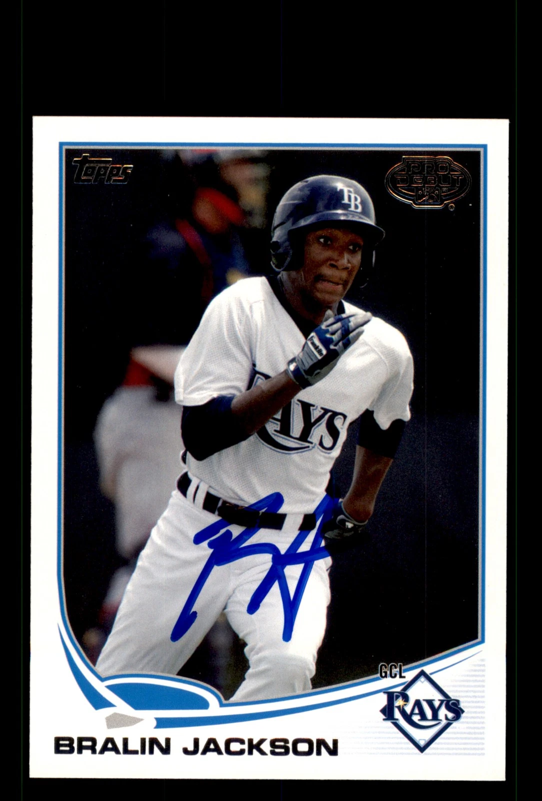 Signed Baseball Card Auto Bralin Jackson 2013 Topps Pro Debut #56