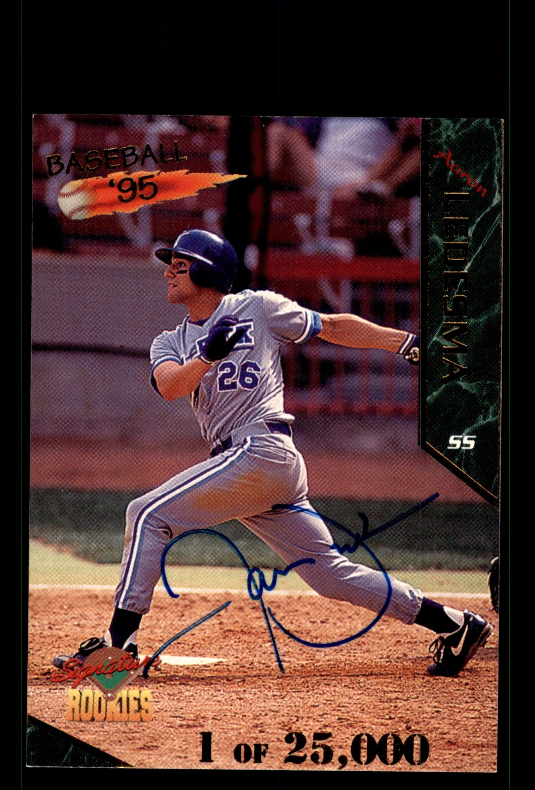 Signed Baseball Card Auto Aaron Ledesma 1995 Signature Rookies #31 Norfolk Tides