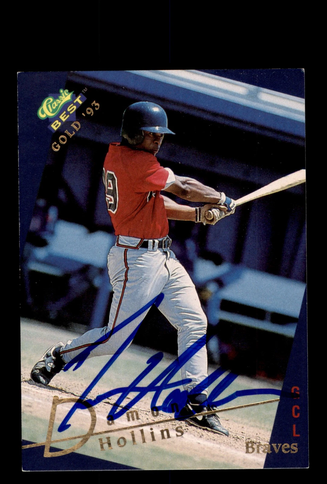 Signed Baseball Card Auto Damon Hollins 1993 Classic Best Gold #149