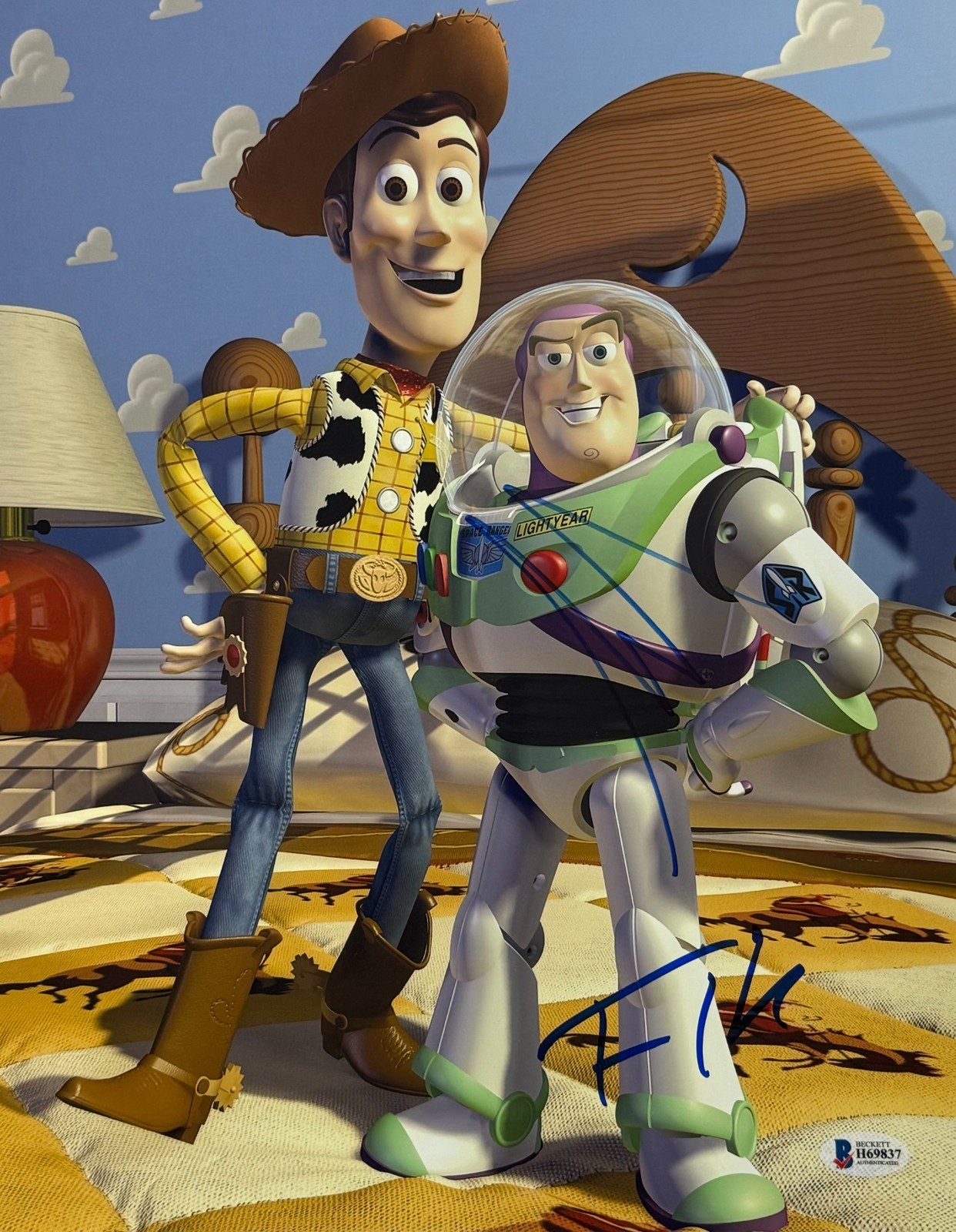 TOM HANKS & TIM ALLEN SIGNED 11X14 PHOTO TOY STORY AUTHENTIC AUTOGRAPH BECKETT COLLECTIBLE MEMORABILIA