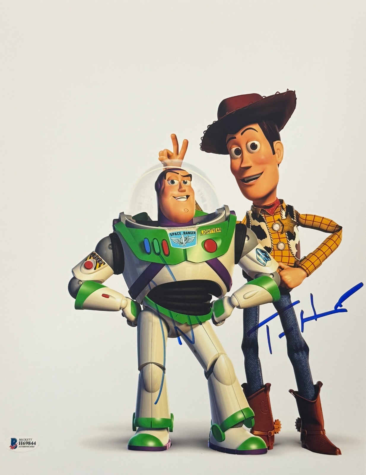 TOM HANKS & TIM ALLEN SIGNED 11X14 PHOTO TOY STORY AUTHENTIC AUTOGRAPH BECKETT COLLECTIBLE MEMORABILIA