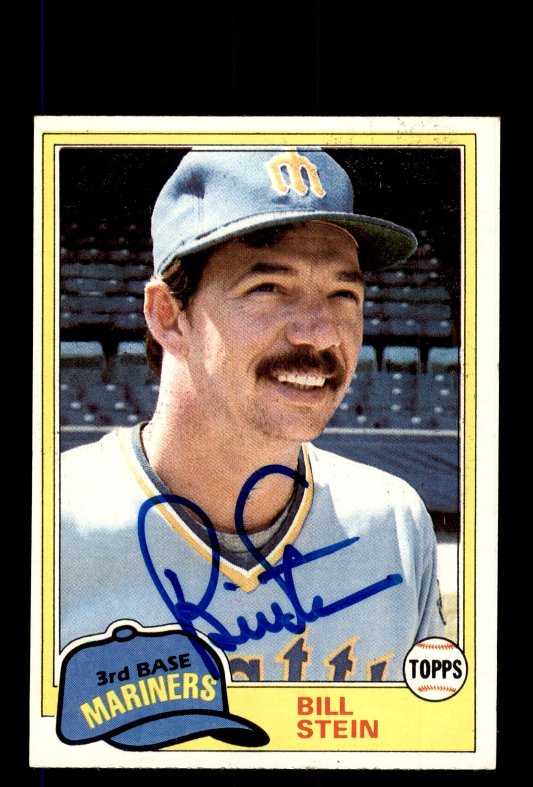 Signed Baseball Card Auto Bill Stein 1981 Topps #532 Seattle Mariners