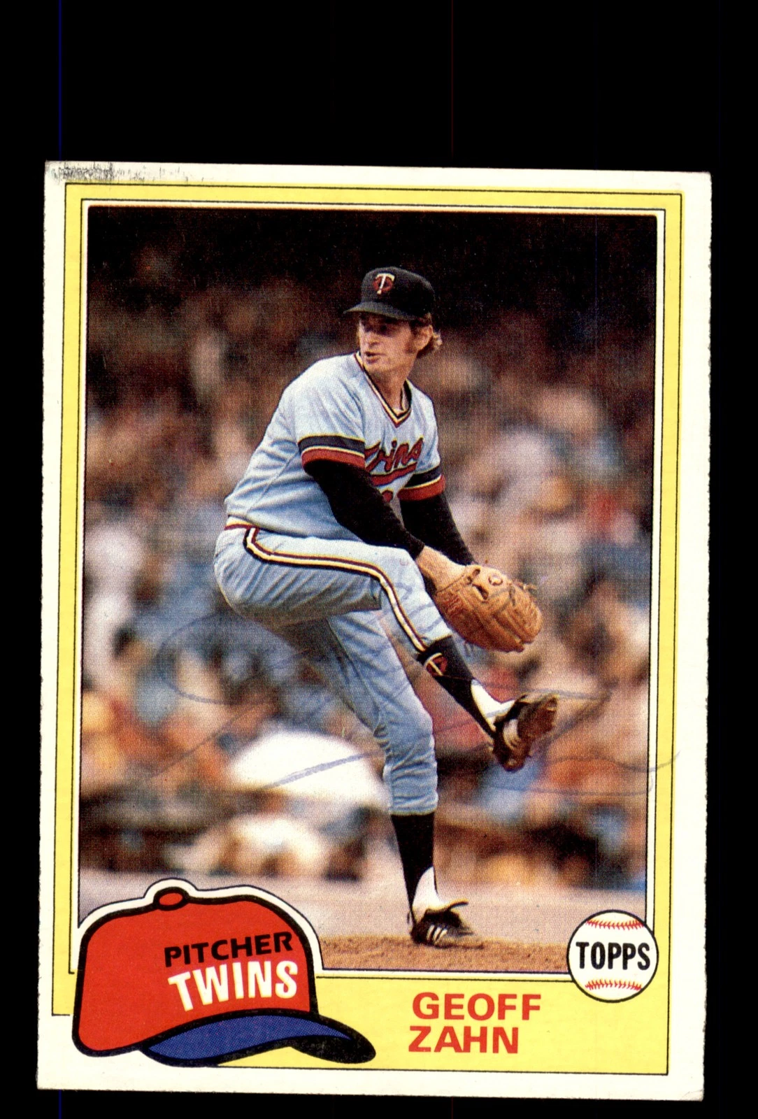 Signed Baseball Card Auto Geoff Zahn 1981 Topps #363 Minnesota Twins