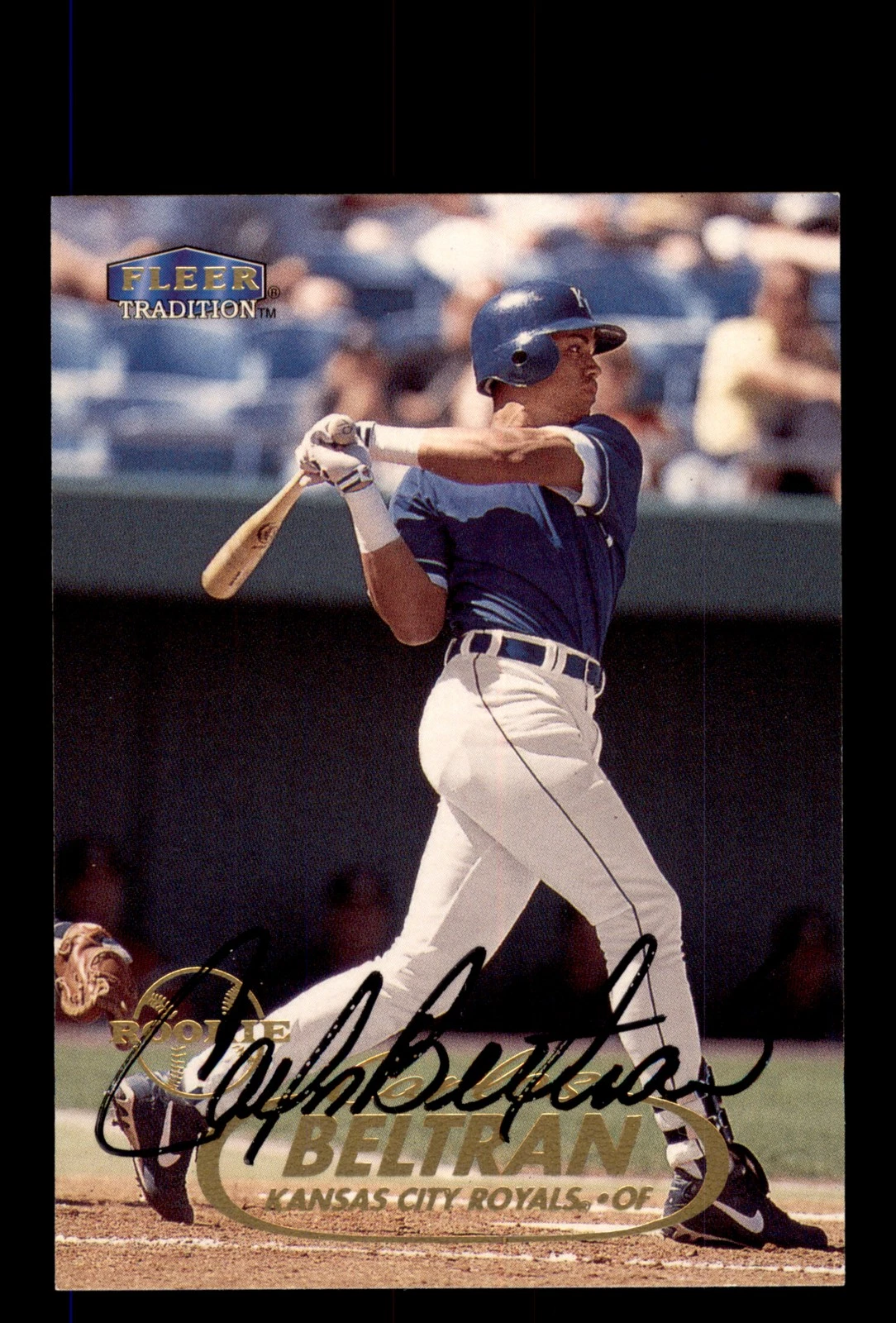 Signed Baseball Card Auto Carlos Beltran 1998 Fleer Tradition #U37 Royals HOF