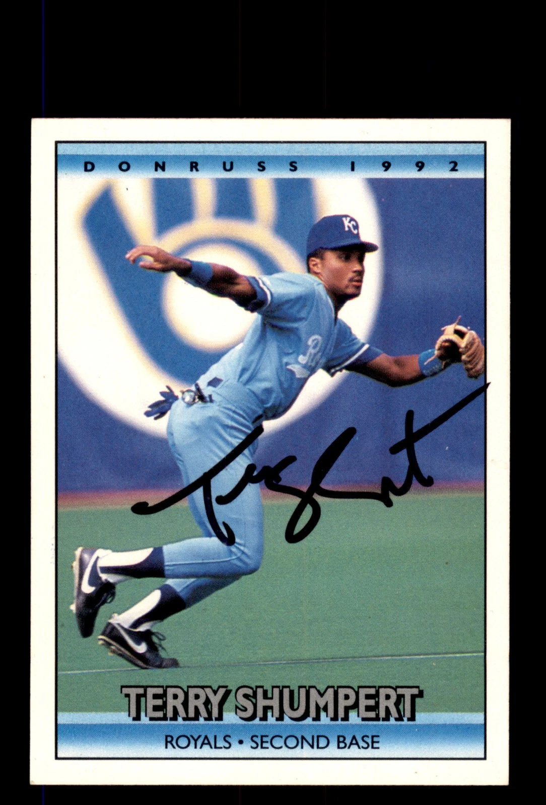 Signed Baseball Card Auto Terry Shumpert 1992 Donruss #562 Kansas City Royals