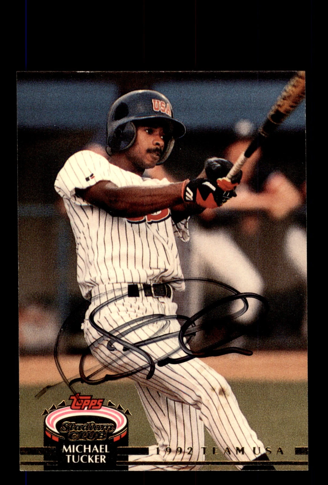 Signed Baseball Card Auto Michael Tucker 1993 Stadium Club Murphy #196
