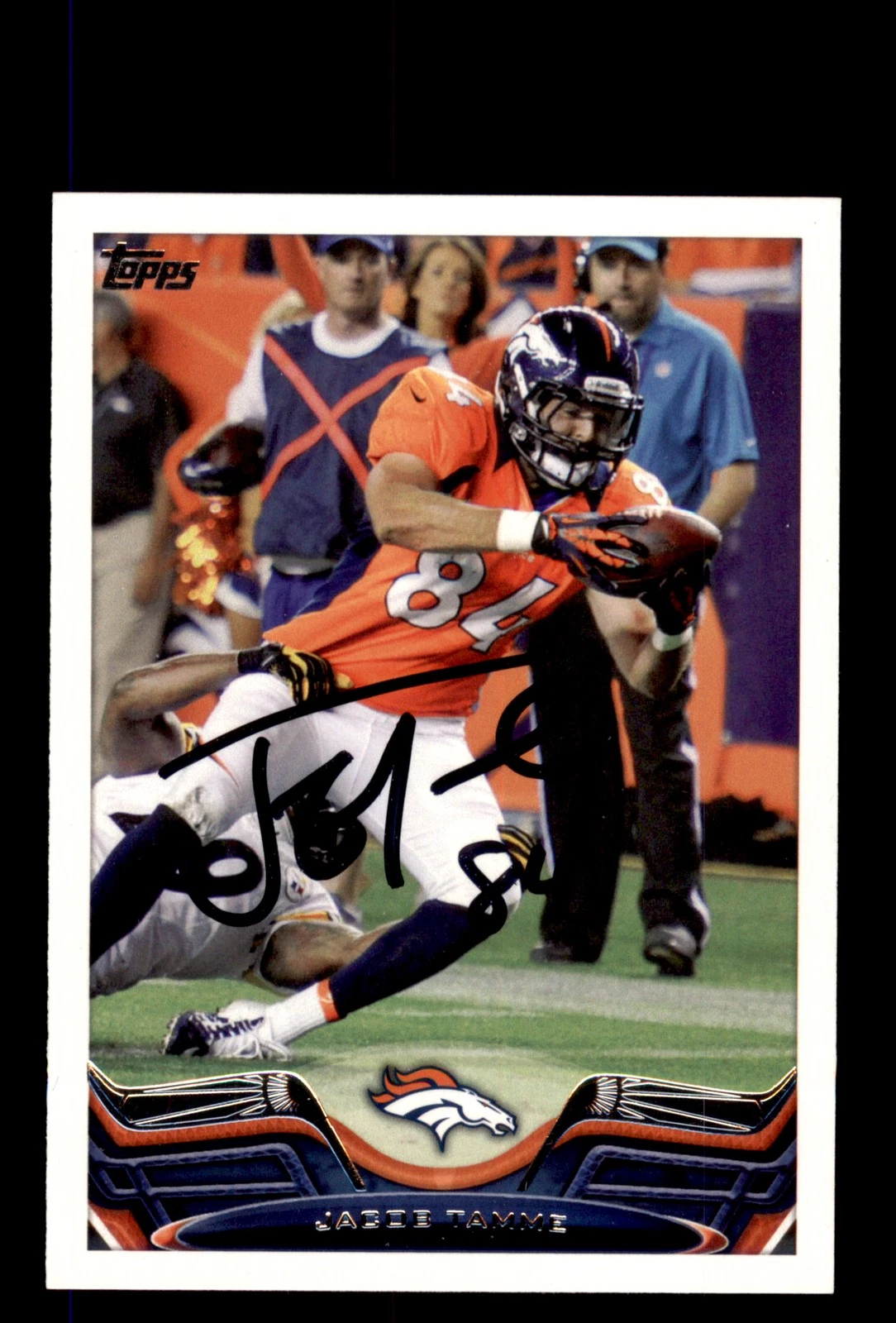 Signed Football Card Auto Jacob Tamme 2013 Topps #6 Denver Broncos