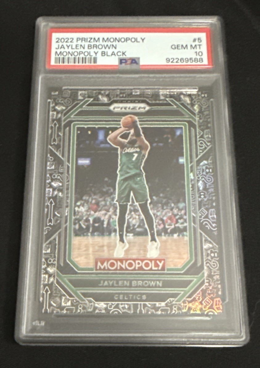 2022 Panini Prizm Monopoly Jaylen Brown Monopoly Black Prizm PSA 10!