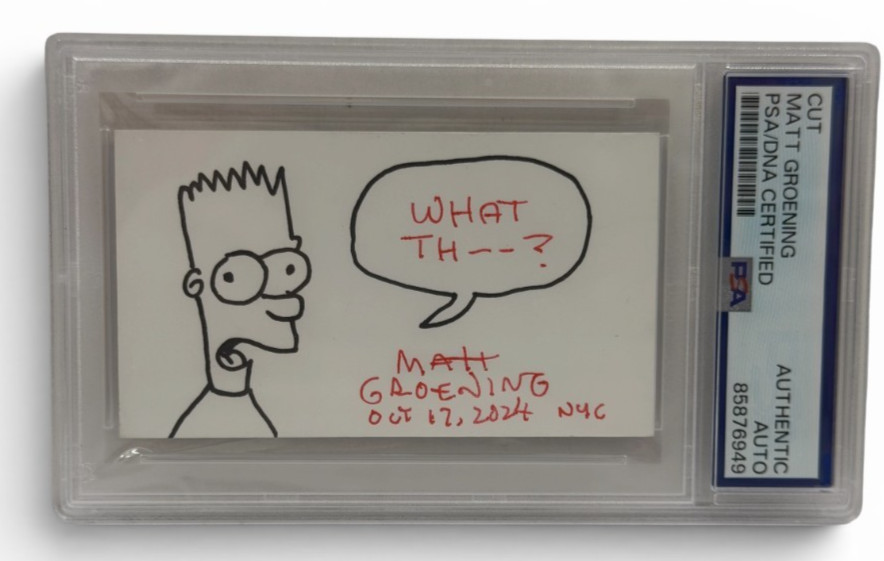 Matt Groening Signed The Simpsons Bart Sketch Cut Authentic Autograph PSA DNA