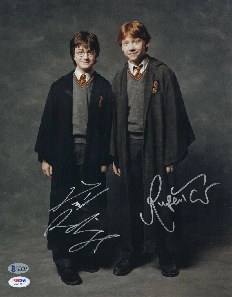 DANIEL RADCLIFFE RUPERT GRINT SIGNED 11X14 PHOTO HARRY POTTER AUTOGRAPH BAS F COLLECTIBLE MEMORABILIA