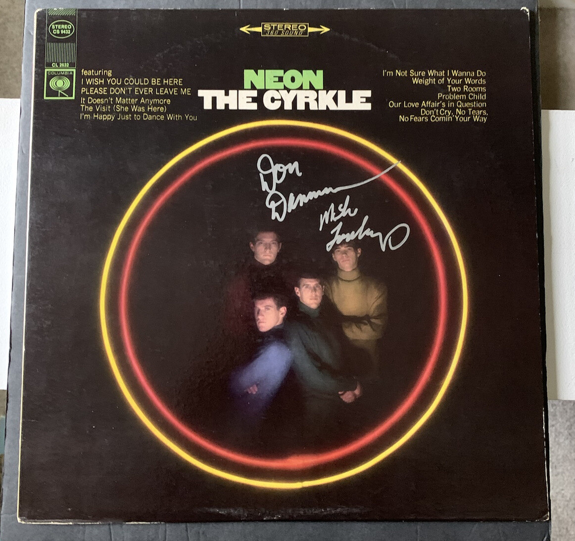 THE CYRKLE SIGNED NEON VINYL LP DON DANNEMAN MIKE LOSEKAMP AUTOGRAPHED
