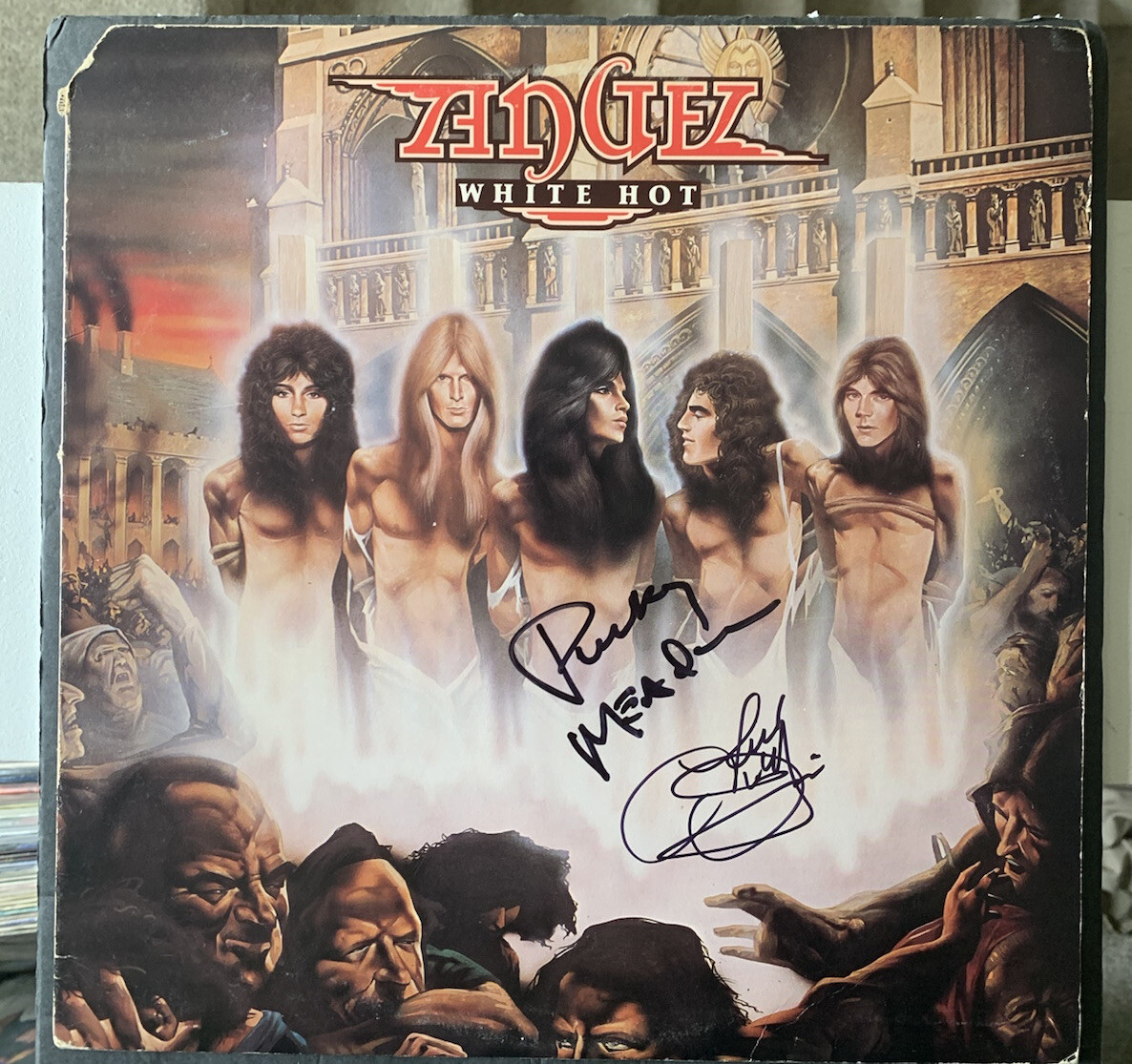 ANGEL SIGNED WHITE HOT  VINYL  PUNKY MEADOWS FRANK DIMINO PSA/DNA AUTOGRAPHED