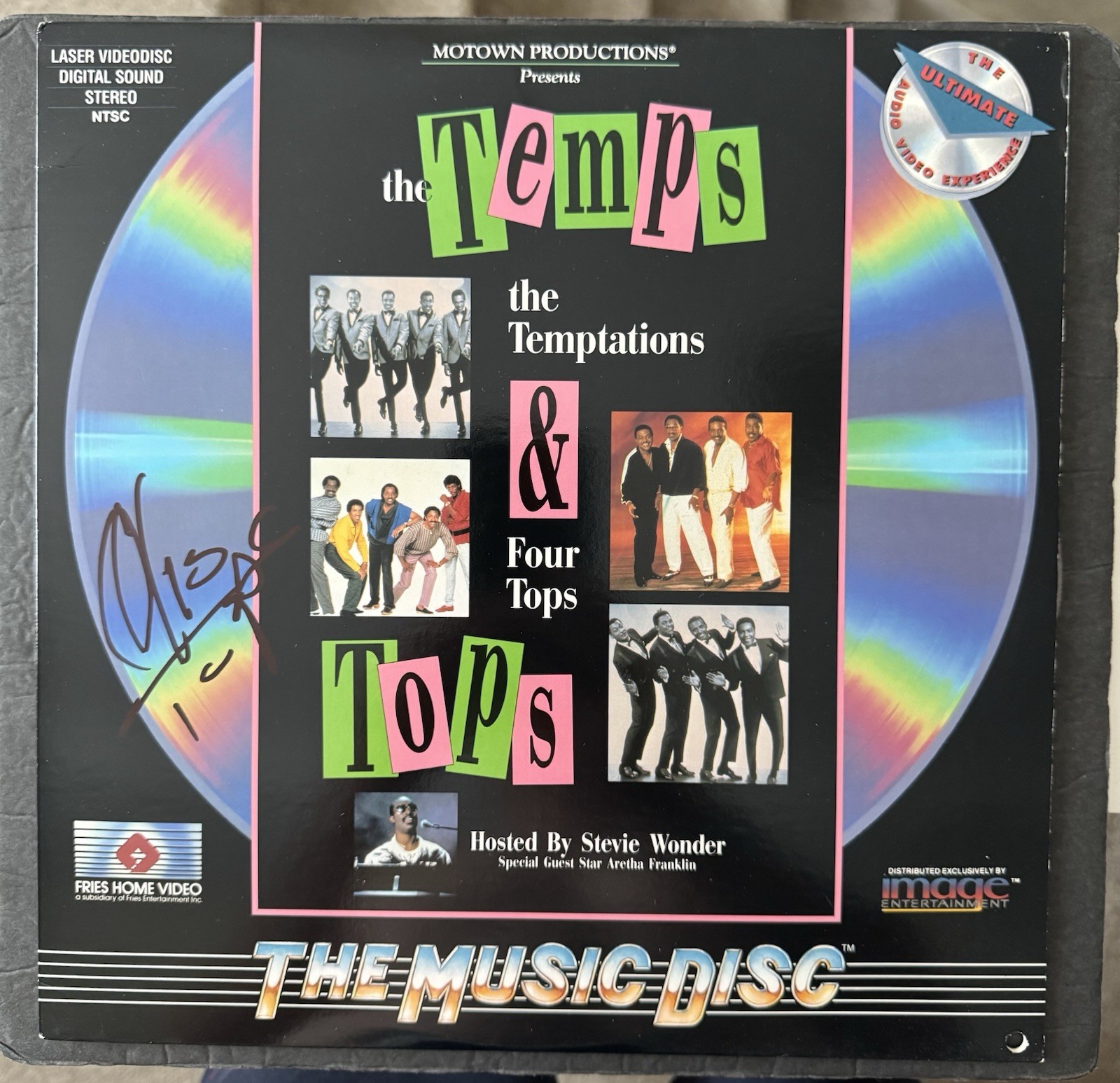 The Temptations Otis Williams Signed Laserdisc Tv Show The Temps Autographed JSA