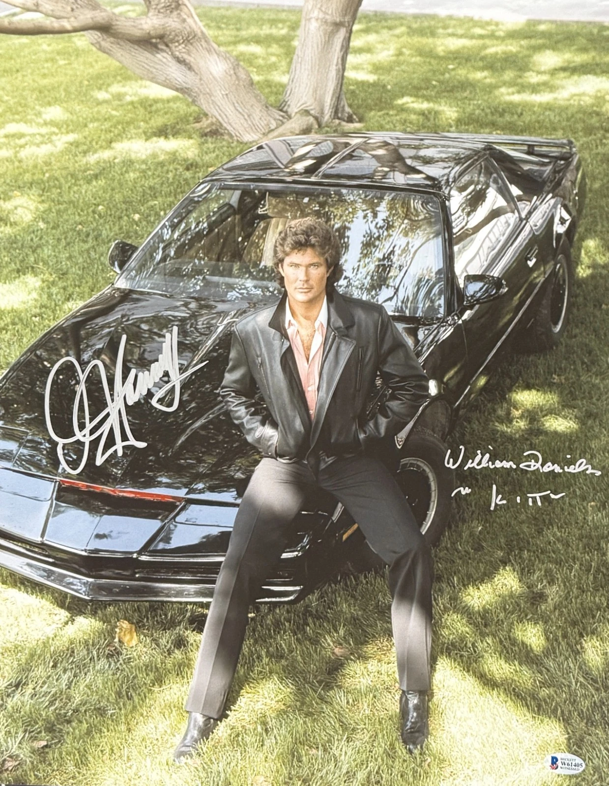 David Hasselhoff William Daniels Signed 16x20 Photo Knight Rider Beckett Witness