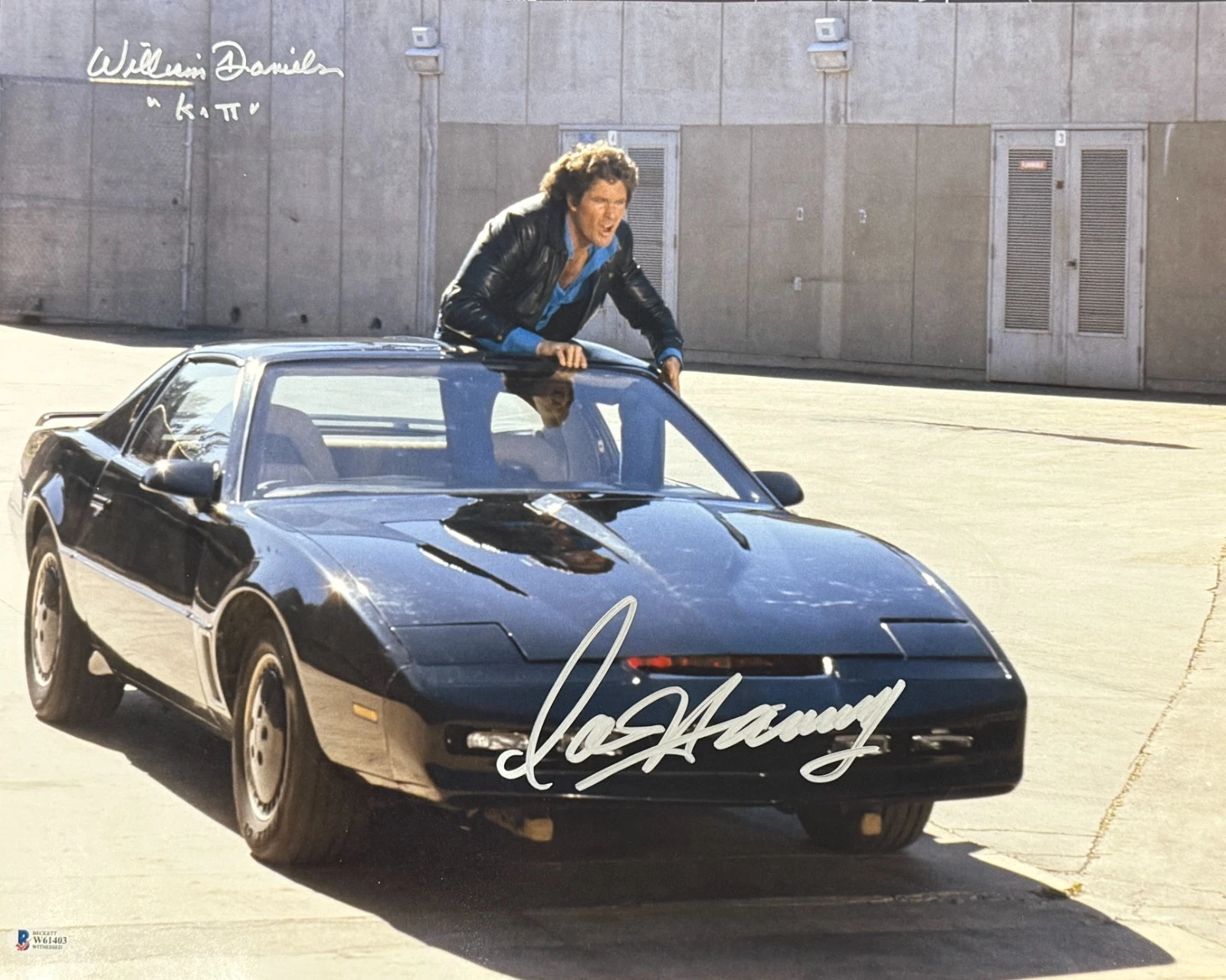 David Hasselhoff William Daniels Signed 16x20 Photo Knight Rider Beckett Witness