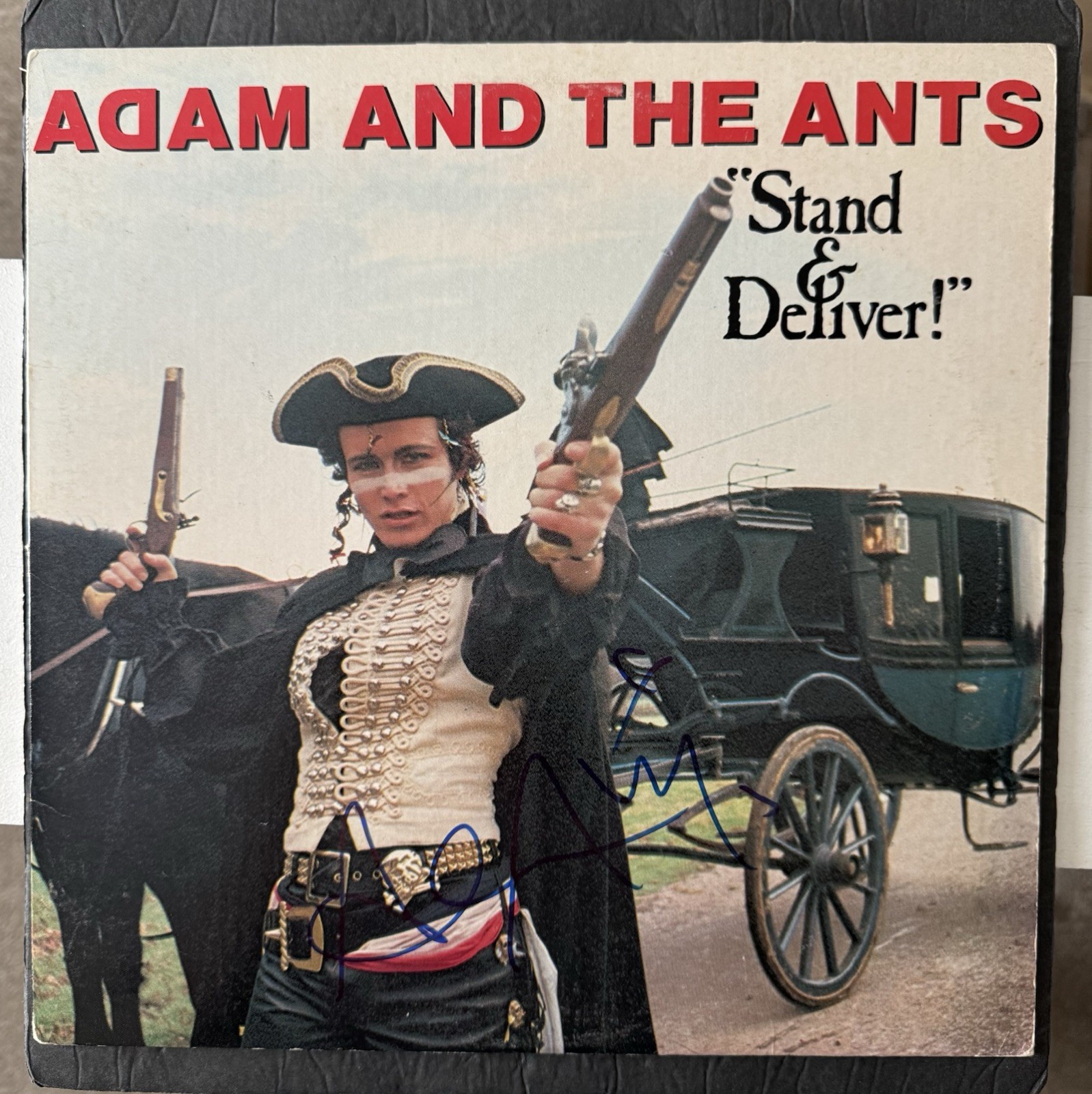 Adam Ant Signed Vinyl Stand & Deliver Autograph Album JSA Coa Record