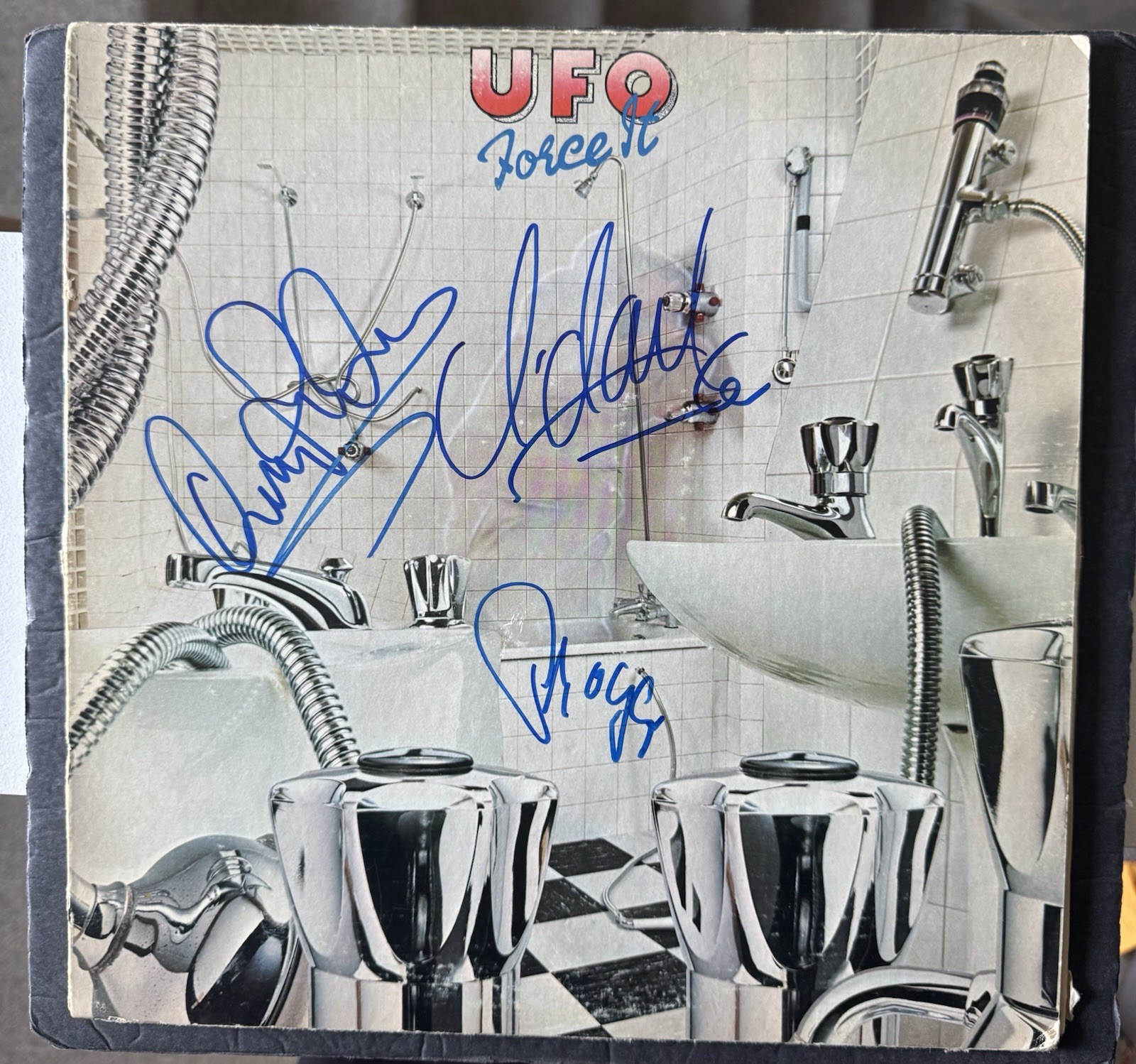 UFO Signed Vinyl Force It Michael Schenker Phill Mogg JSA COA Andy Parker