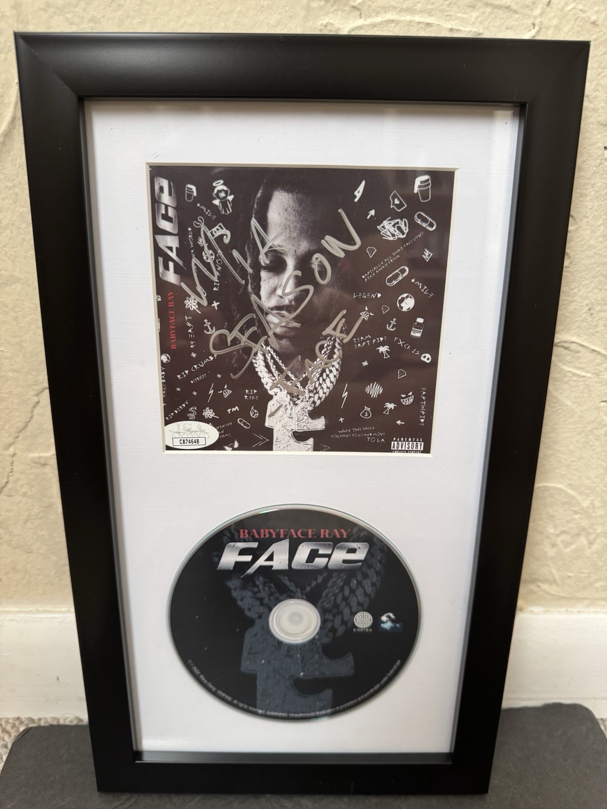 BABYFACE RAY SIGNED FACE CD AUTOGRAPH RAPPER FRAMED JSA COA RAP