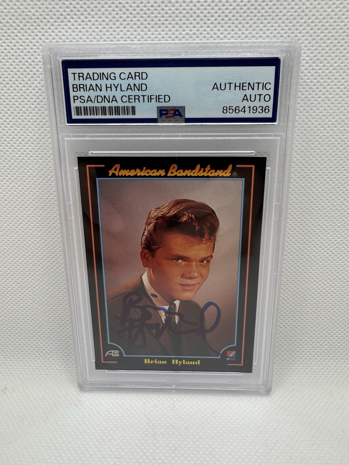 BRIAN HYLAND Signed American Bandstand Card Slabbed PSA/DNA Slab Autograph