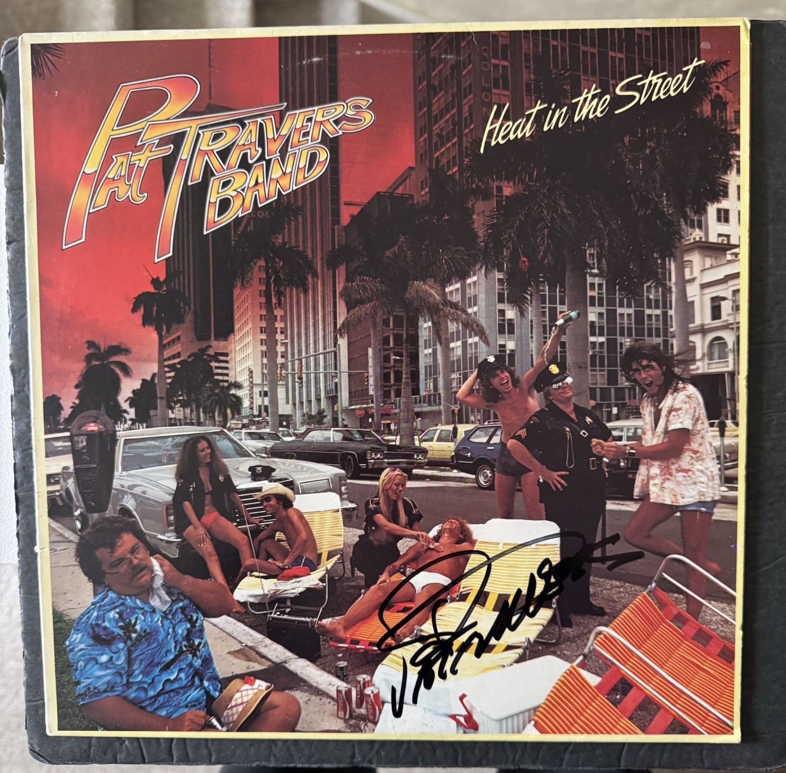 PAT TRAVERS BAND Signed Vinyl Heat In The Street Autograph PSA/DNA COA Album