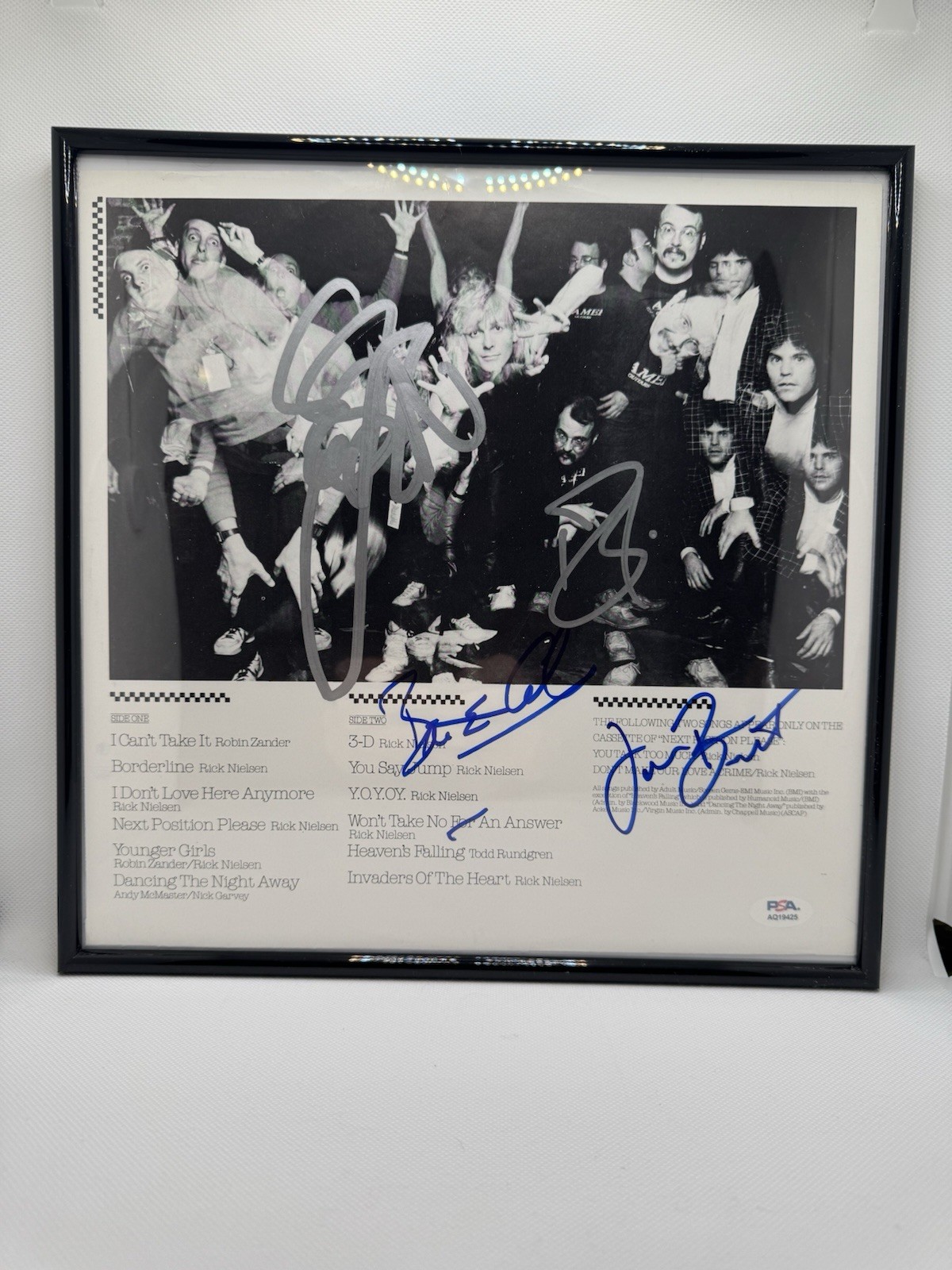 CHEAP TRICK Signed Vinyl Insert X4 Nielsen ZANDER BRANDT BUN E PSA/DNA Autograph