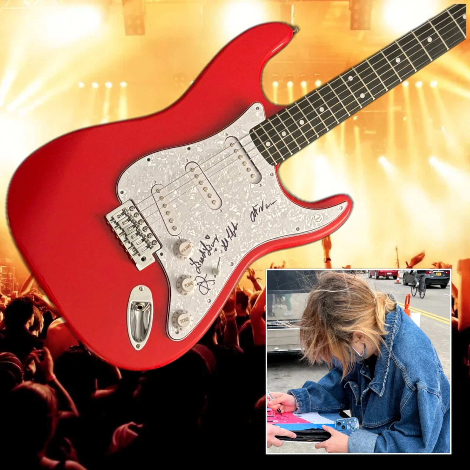 GFA Lili Trifilio x3 Band * BEACH BUNNY * Signed Electric Guitar PROOF COA