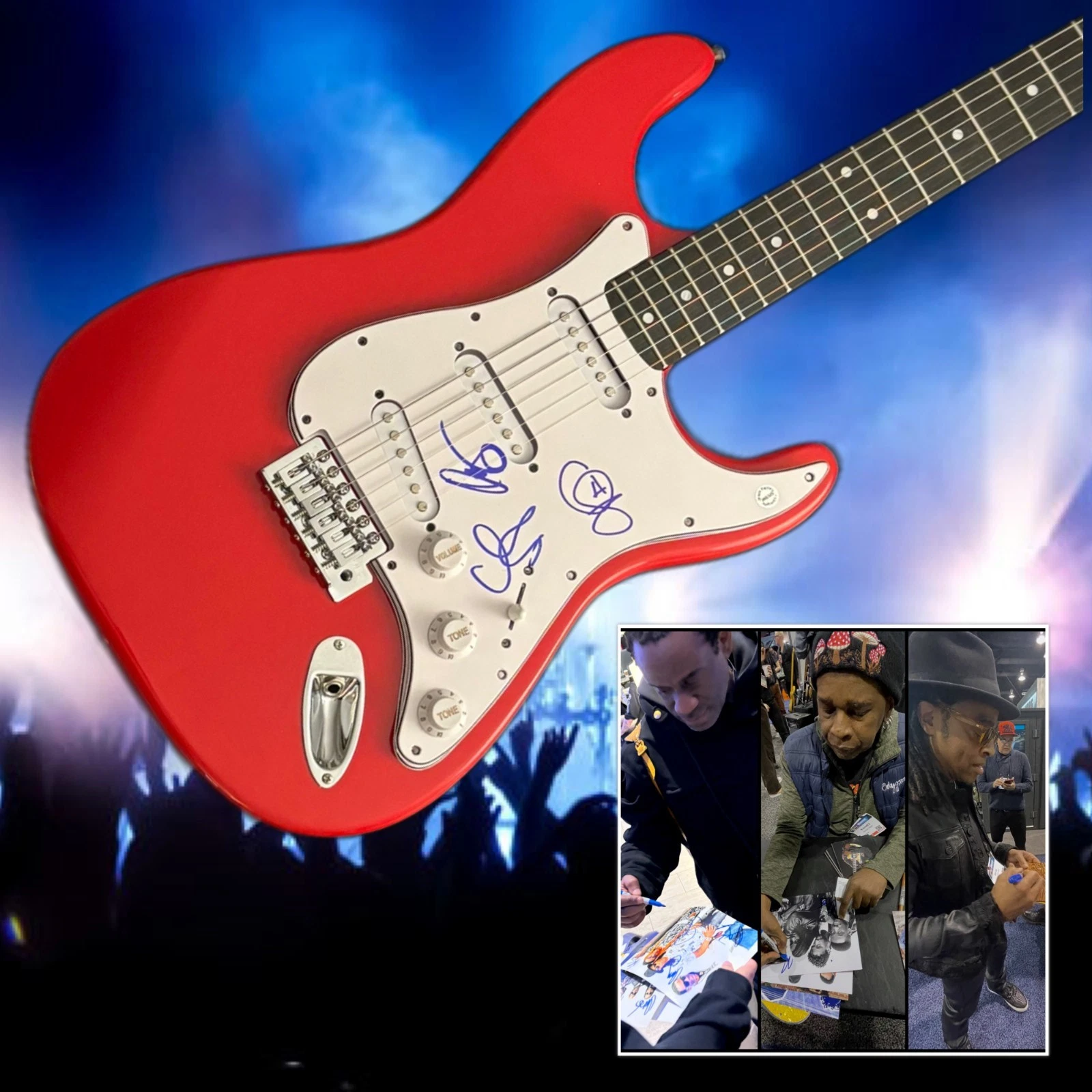 GFA  Corey Glover x3 Band  * LIVING COLOUR *  Signed Electric Guitar PROOF COA