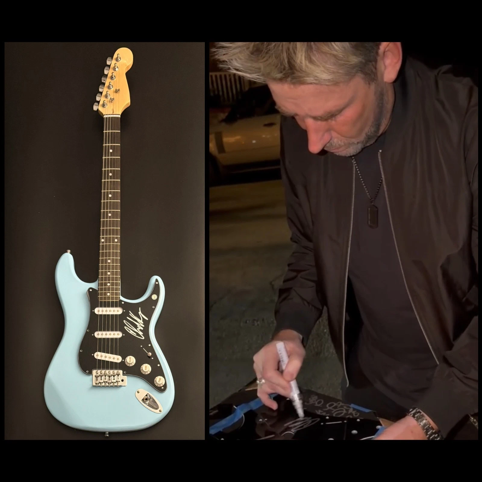 GFA  Nickelback Rock Star  * CHAD KROEGER *  Signed Electric Guitar PROOF COA