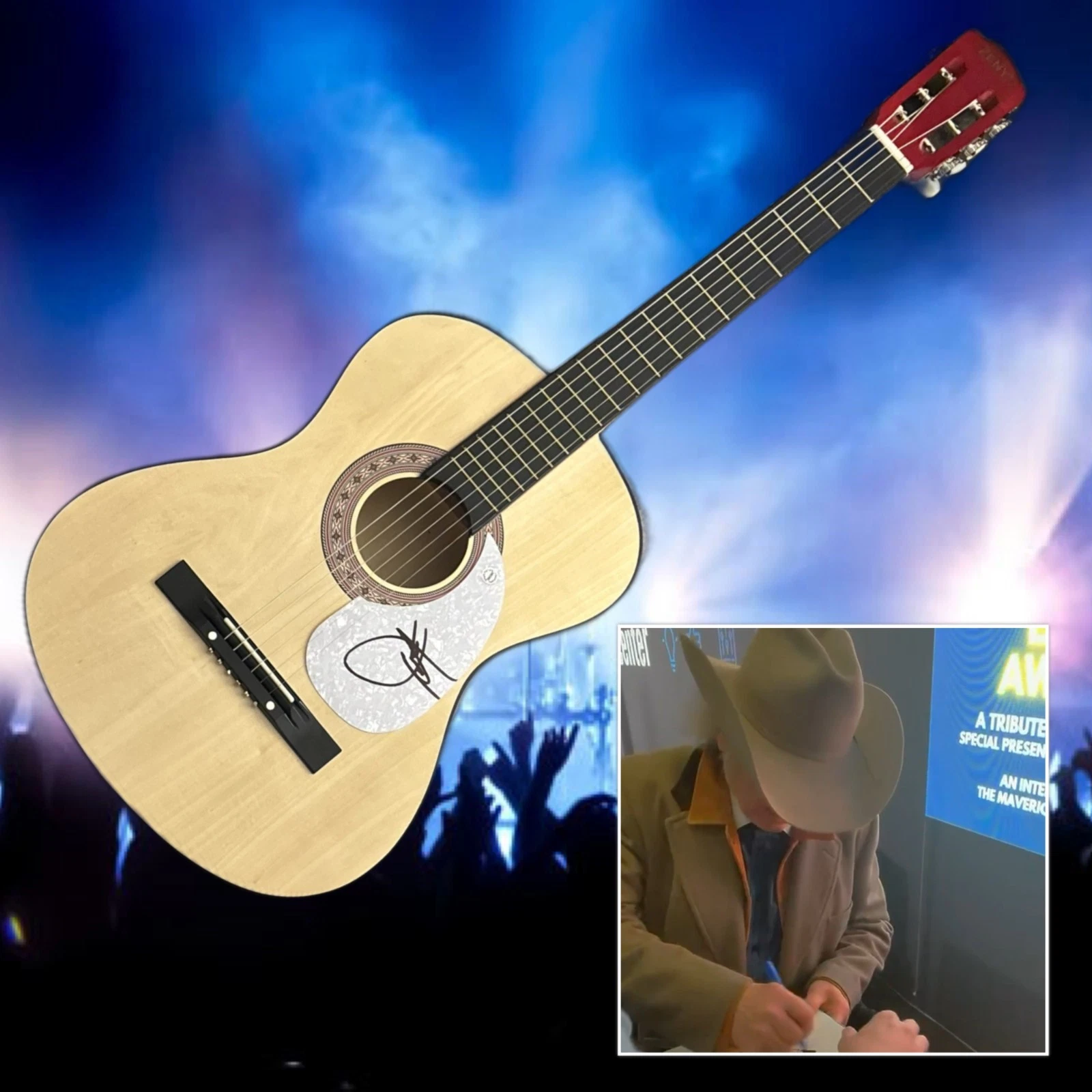 GFA Guitars, Cadillacs Star  * DWIGHT YOAKAM *  Signed Acoustic Guitar PROOF COA