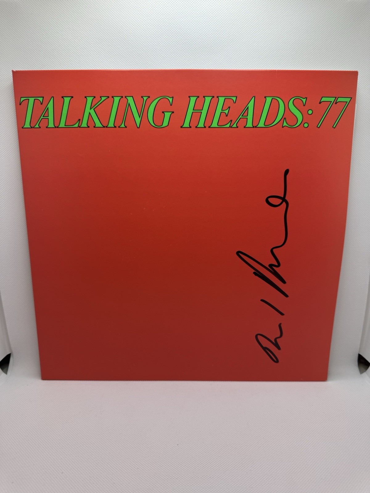 DAVID BYRNE SIGNED TALKING HEADS 77 VINYL GREEN RECORD AUTOGRAPHED JSA COA