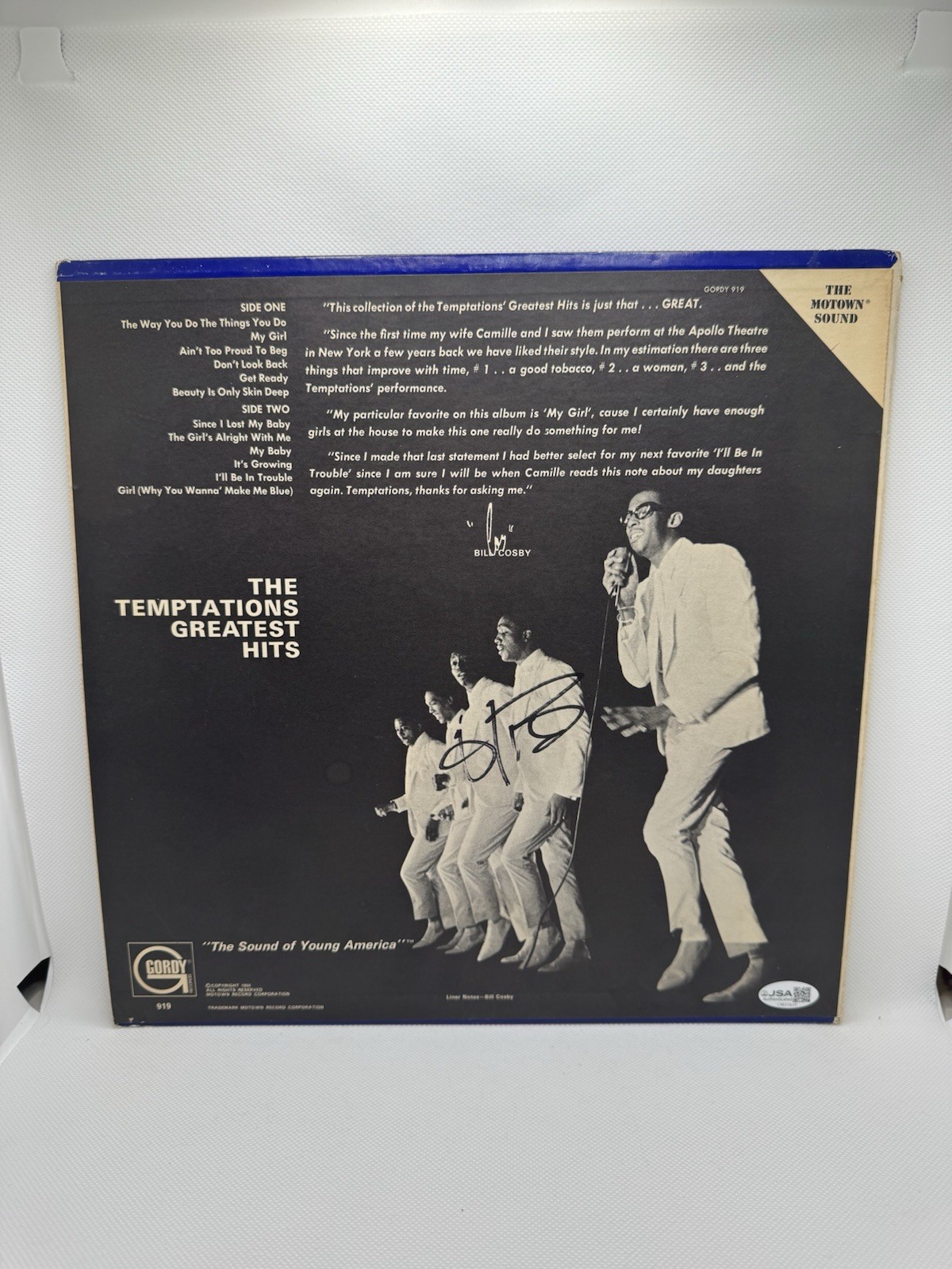 OTIS WILLIAMS SIGNED VINYL THE TEMPTATIONS GREATEST HITS JSA COA AUTOGRAPH READ