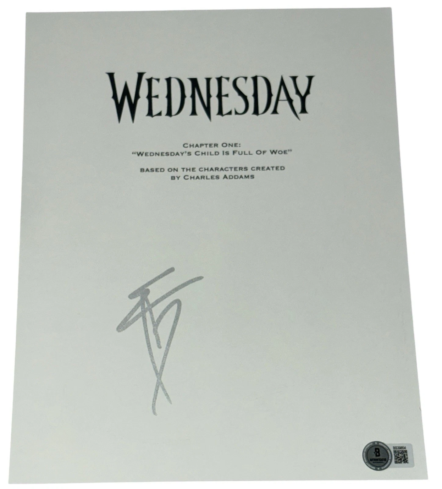 Emma Myers Signed Autograph Wednesday Addams Pilot Script Screenplay Beckett BAS
