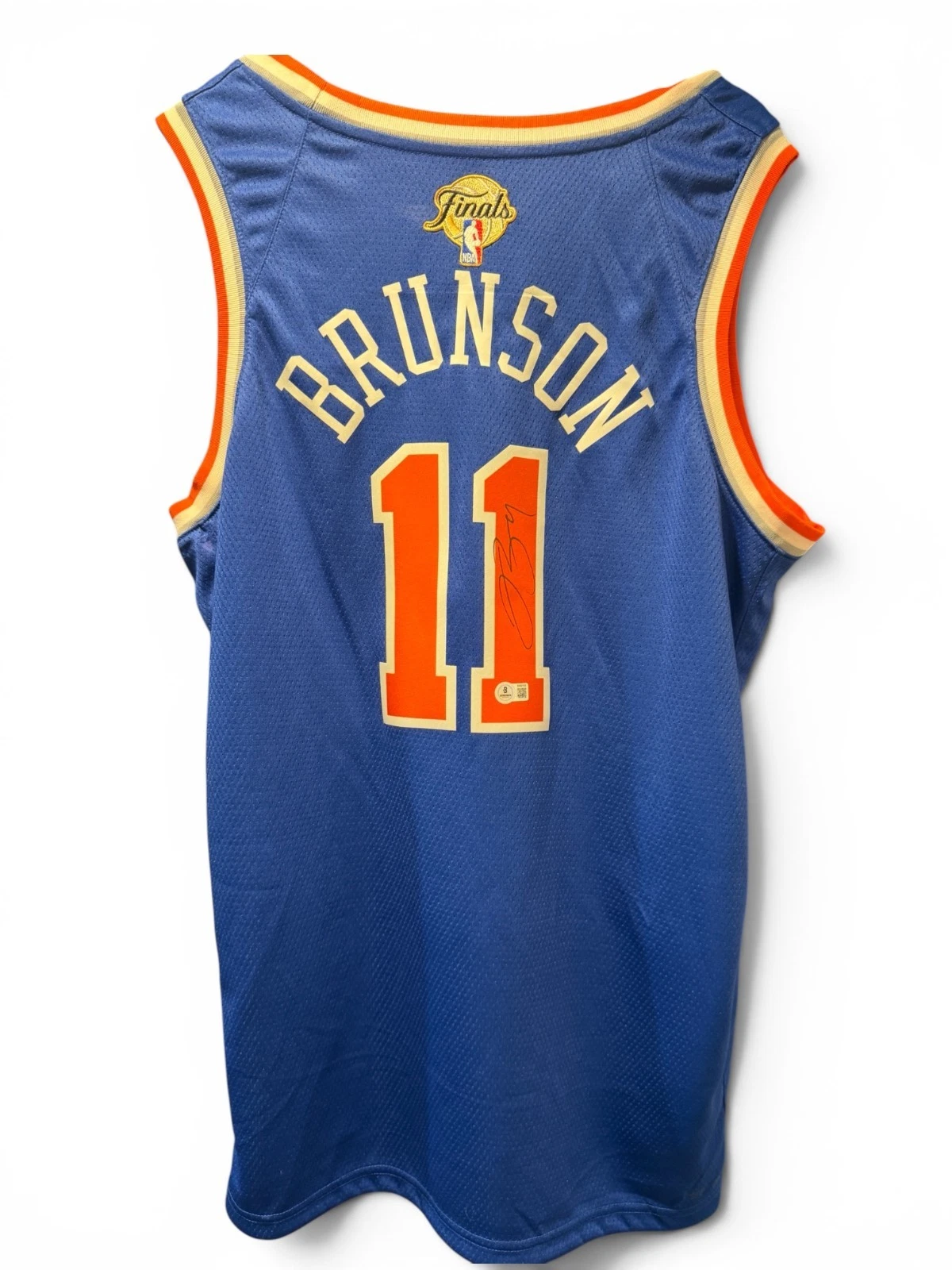 Jalen Brunson Signed Official New York Knicks Finals Patch Swingman Jersey BAS