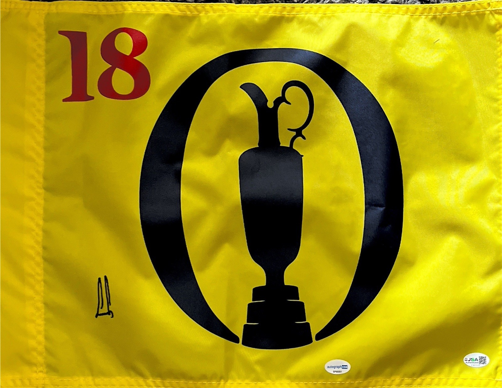 ERNIE ELS SIGNED AUTOGRAPH BRITISH OPEN PIN FLAG  JSA COA THE OPEN HOF ACOA