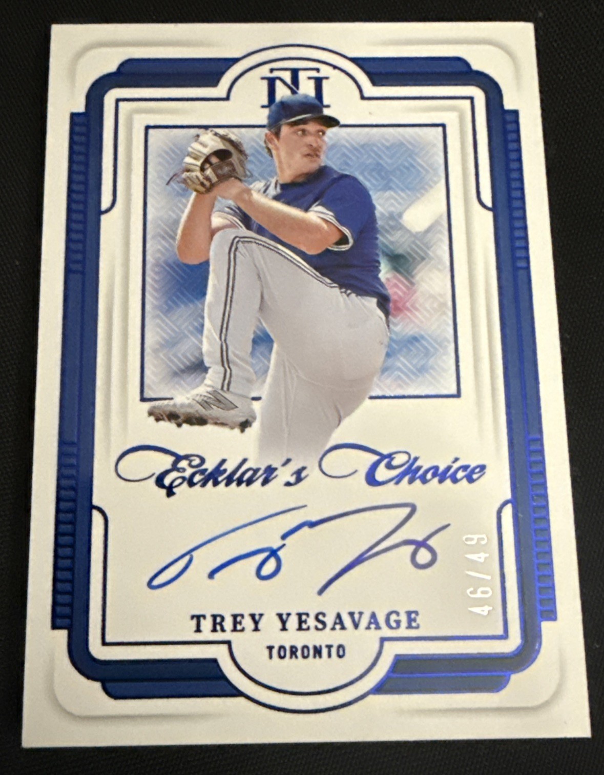 2025 Panini National Treasures Ecklars Choice Trey Yesavage Auto /49
