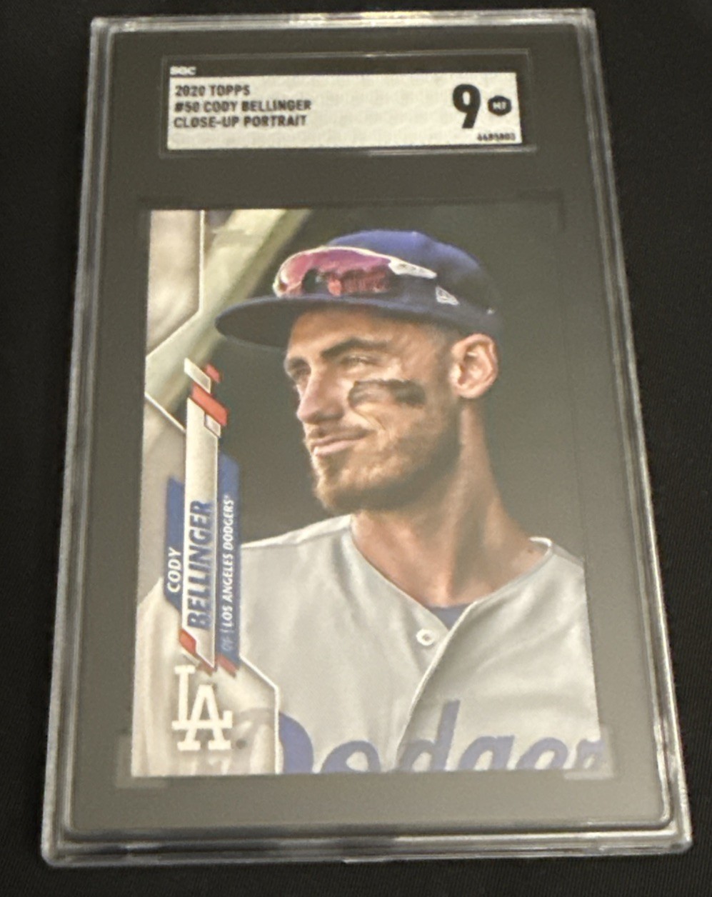 2020 TOPPS SERIES 1 #50 CODY BELLINGER SSP PORTRAIT CLOSE-UP LA DODGERS SGC 9
