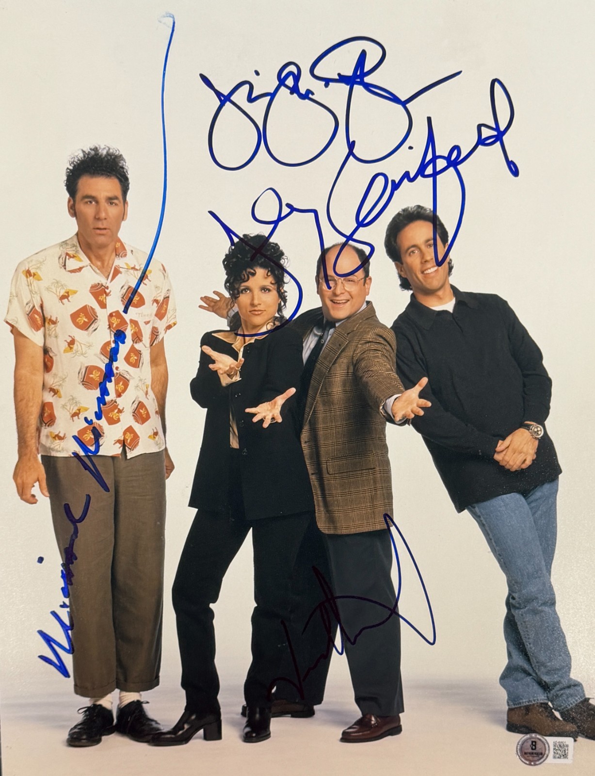 Seinfeld Cast Signed 11x14 Photo Richards Dreyfus Alexander Auto Beckett LOA