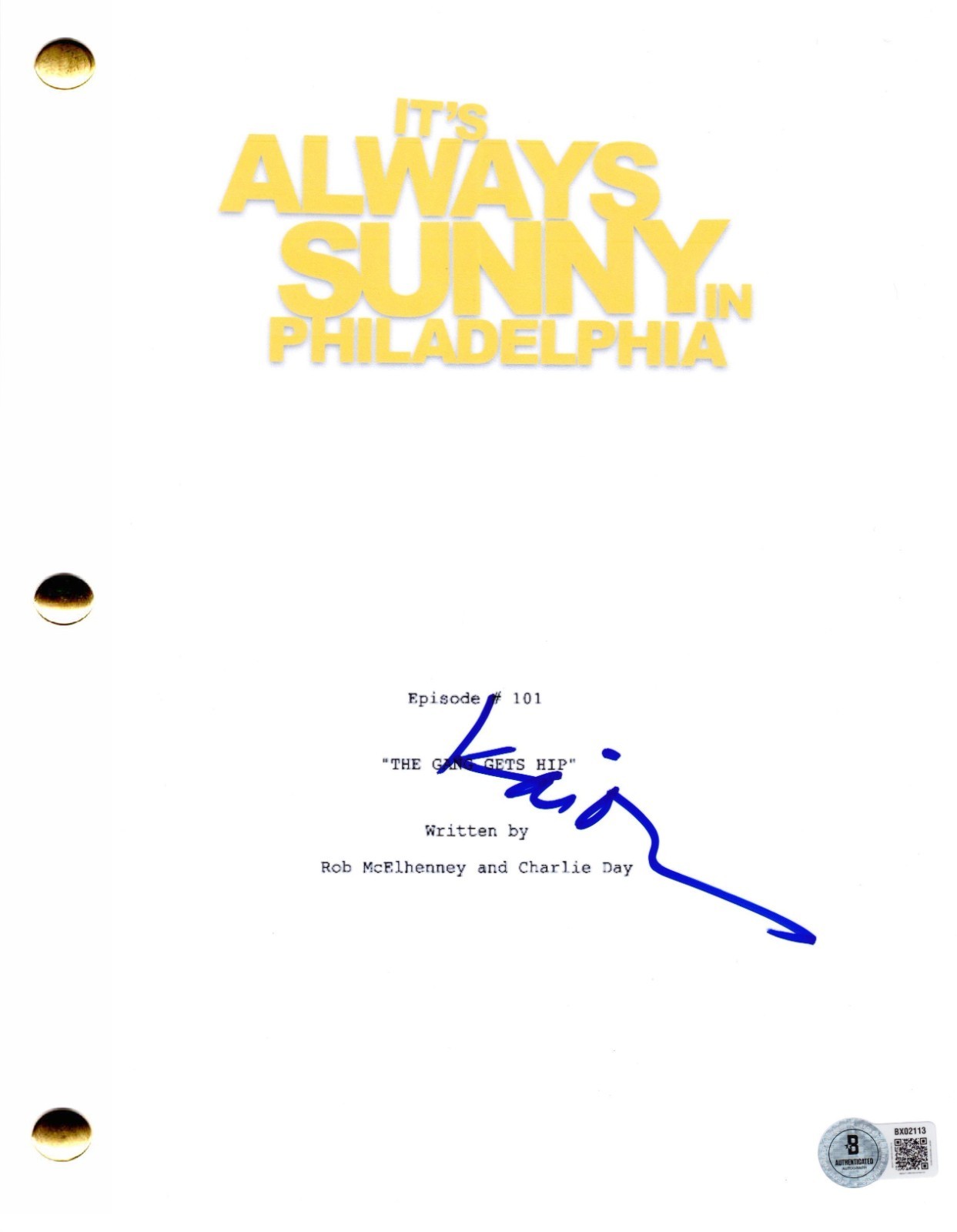 Kaitlin Olson Signed It's Always Sunny In Philadelphia Pilot Script Auto Beckett