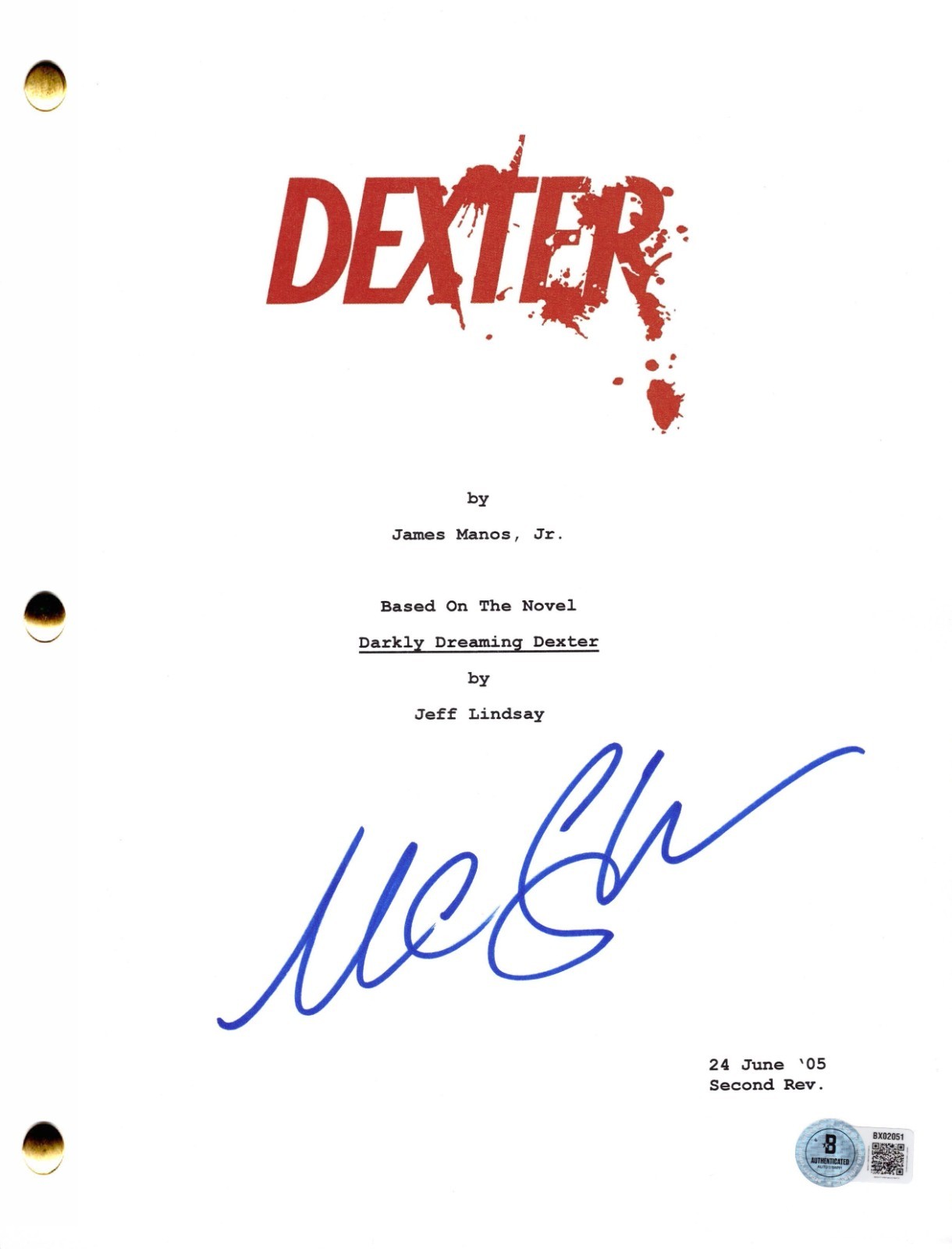 Michael C Hall Signed Dexter Pilot Script Authentic Autograph Beckett