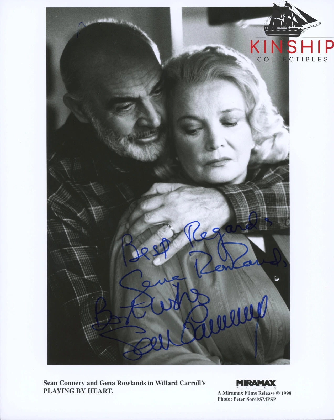 SEAN CONNERY GENA ROWLANDS SIGNED 8×10 PHOTO JSA LOA INSCRIBED AUTO RARE B1314 COLLECTIBLE MEMORABILIA