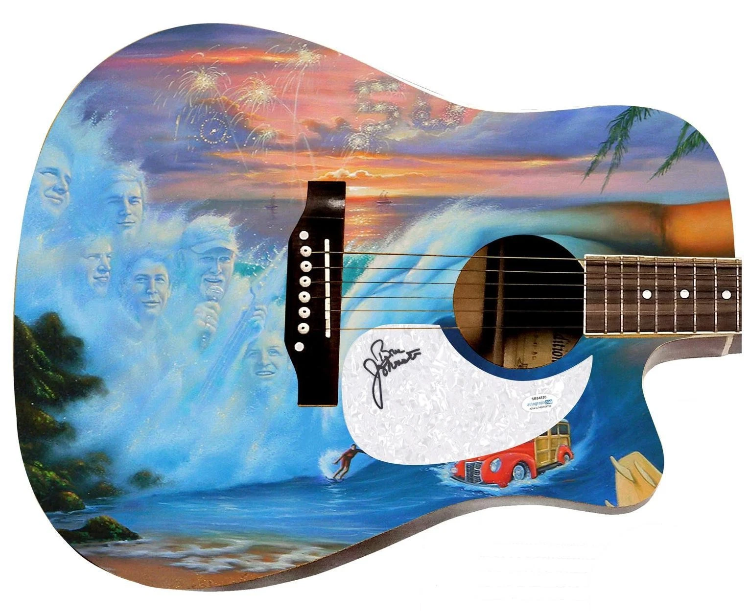 The Beach Boys Bruce Johnston Signed Autographed 1/1 Custom Graphics Photo Guita