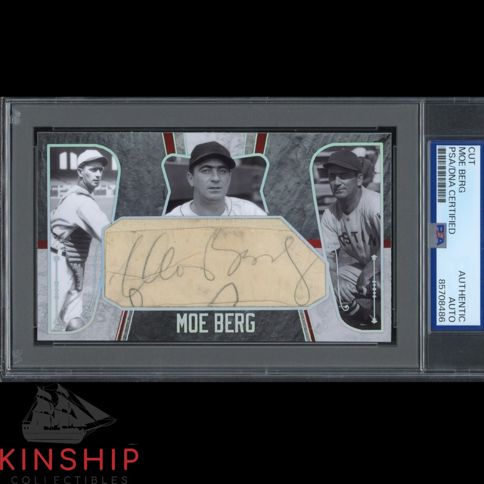 Moe Berg signed Cut 3x5 Custom Card PSA DNA Slab Rare Baseball Auto C5777